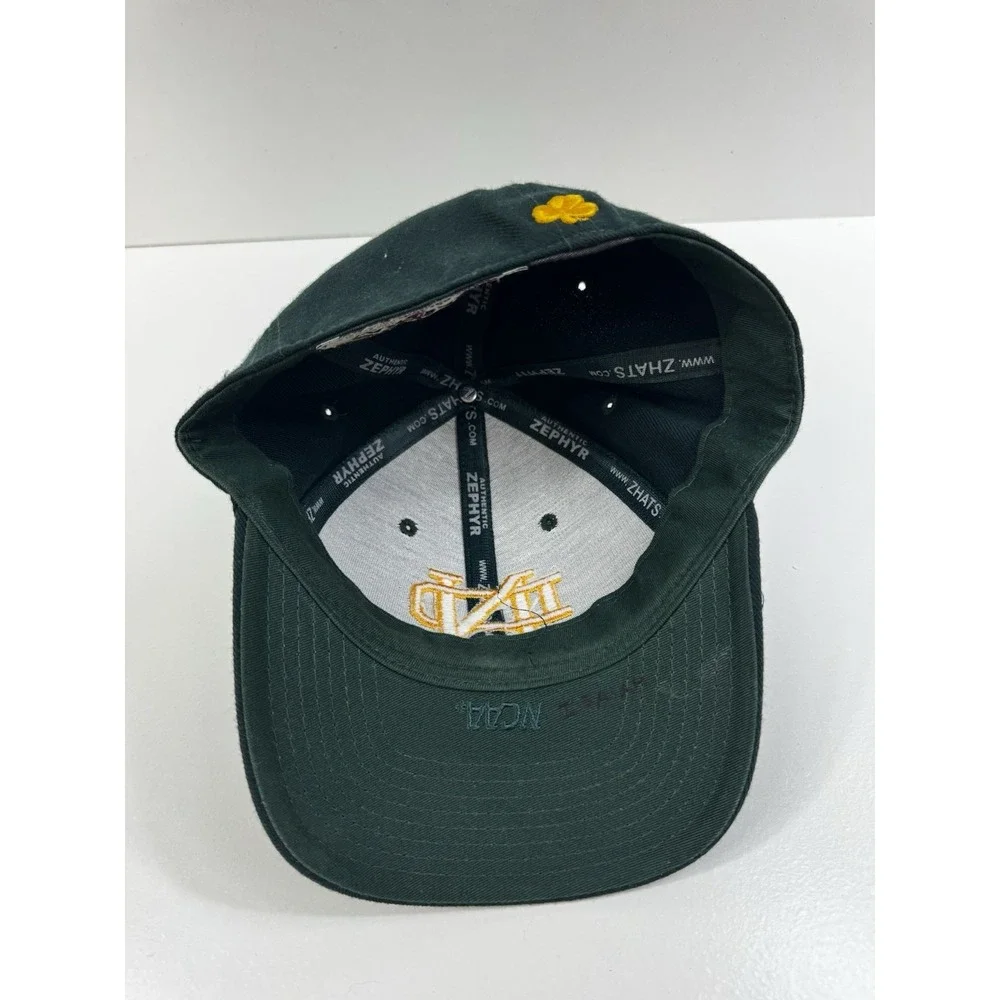 Notre Dame Fighting Irish Embroider Logo Fitted Black Zephyr Hat Cap Navy Size 7